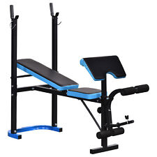 HOMCOM Adjustable Weight Bench with Leg Developer Barbell Rack for Home Gym, used for sale  Shipping to South Africa