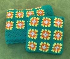 Travesseiro vintage afegão e travesseiro combinando arte em fibra de crochê quadrados da vovó comprar usado  Enviando para Brazil