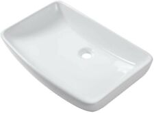 Lordear 24" Modern Rectangular Handmade Ceramic White Basin Vanity Bathroom Sink for sale  Shipping to South Africa