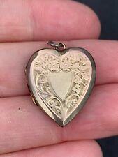 9ct gold embossed heart locket pendant, Victorian 9k 375, 3.1 grams, used for sale  Shipping to South Africa