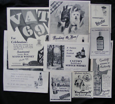 1940'S/50'S WHISKY & SPIRITS ADVERTS INCL BLACK & WHITE CATTO'S GEORGE MORTON, used for sale  Shipping to South Africa