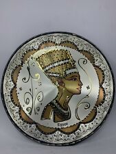 HANDMADE EGYPTIAN COPPER PLATE Queen Nefertiti Wall Egypt Good Hieroglyphic  for sale  Shipping to South Africa