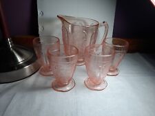 glass pitcher depression pink for sale  Harrisburg