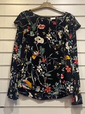 Black floral blouse for sale  LEEDS