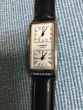 Usado, Reloj Longwear de doble tiempo con correa de cuero negro segunda mano  Embacar hacia Argentina