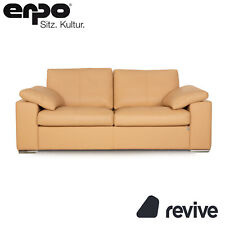 Erpo Leather Two Seater Beige Sofa Couch na sprzedaż  Wysyłka do Poland