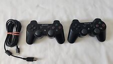 Original Sony Playstation 3 PS3 Sixaxis Controller Black Genuine - Lot Of 2 OEM, used for sale  Shipping to South Africa