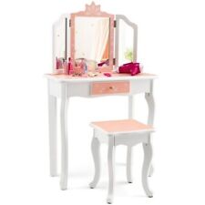 Juego de mesa y silla de tocador Costway Princess con espejo triple plegable HY10069US-PI segunda mano  Embacar hacia Argentina