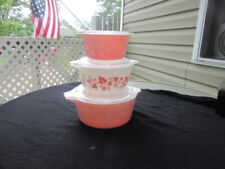 Pink Gooseberry Pyrex Casserole Dish Set Of 3 473,474,475 With Lids for sale  Shipping to Canada