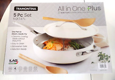 Tramontina All in One Plus 5 peças conjunto cerâmica não tóxica antiaderente (branco) - 170, usado comprar usado  Enviando para Brazil