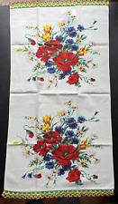 Toalha de cozinha ou corredor de mesa vintage estampada algodão colorido floral 19x34 comprar usado  Enviando para Brazil