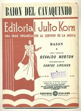 Usado, Partituras Partitura, Baion del Cavaquinho, Osvaldo Norton, baion década de 1950 comprar usado  Enviando para Brazil