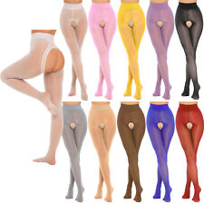 Womens Oil Silk Sheer Pantyhose Hollow Out Suspender Tight Thigh High Stockings for sale  Shipping to South Africa