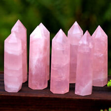 70-90 mm Varita de punta de cristal de curación natural Rosa Cuarzo Piedra Obelisco Reiki segunda mano  Embacar hacia Argentina