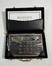 Mini maleta com calculadora e porta-cartões fechaduras de acabamento dourado marrom comprar usado  Enviando para Brazil