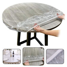 1 peça toalha de mesa transparente impermeável PVC com bordas elásticas redonda comprar usado  Enviando para Brazil