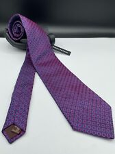 DORMEUIL Paris Men's 100% Silk Tie ~ Purple ~ Geometric ~ Hand Made in France! for sale  Shipping to South Africa