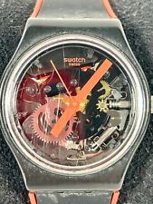 Reloj Swatch - marco rojo GB290 - 2016 - funcionamiento probado - negro transparente segunda mano  Embacar hacia Argentina