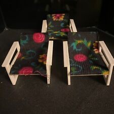 Conjunto de poltronas vintage alemão VERO cadeiras casa de bonecas miniatura plástico MCM 1:12 comprar usado  Enviando para Brazil