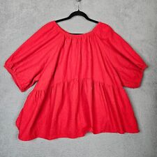 Used, OLD NAVY Women's Red Baby Doll Puff Sleeve Seersucker Top Size 3X for sale  Shipping to South Africa