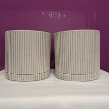 Pair Of ARKET Grey Speckle 12 Cm Ribbed Earthenware Plant Pot & Saucer Set for sale  Shipping to South Africa