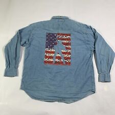 Neil Diamond Live Shirt Men XL Blue Long Sleeve Button Up Denim Concert Y2K 2001 for sale  Shipping to South Africa