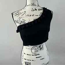 Regata Lulu’s One ombro linho borla cropped feminina tamanho pequeno preta, usado comprar usado  Enviando para Brazil