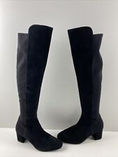 Used, Stuart Weitzman Black Suede/Fabric Pull On Block Heel Knee High Boots Women 8.5B for sale  Shipping to South Africa