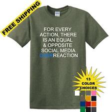 Social Media Equal & Opposite Overreaction - Camisa divertida - Camiseta TSM06 comprar usado  Enviando para Brazil