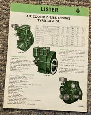 Used, LA148 Lister Diesel Engine Air Cooled LR1 SR1 LR2 SR2 SR3 SR4 Spec Sheet for sale  Canada