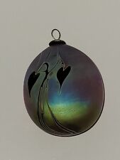 SIGNED 1999 Craig ZWEIFEL Iridescent Christmas ORNAMENT Pulled Hearts #1079 for sale  Shipping to South Africa