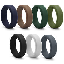 Anel Silicone Pacote Com 7 Masculino Feminino pisou Edge Casamento Noivado Rubber Band 8MM comprar usado  Enviando para Brazil