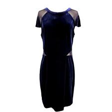 Guess Blue Velvet Illusion Cut Out Dress , used for sale  Shipping to South Africa