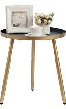 Round End Tables Living Room Narrow Night Stands 3 Legged Gold Accent Table for sale  Shipping to South Africa