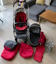 Oyster 2 travel system: Pushchair/Pram with accessories; Red Colour Pack, used for sale  WOKINGHAM