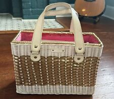 Kate Spade Rare Novelty Gold/White Wicker Basket Bag with Dust Bag, used for sale  Shipping to South Africa