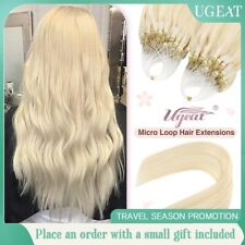 Micro Loop Human Hair Extensions Blonde Natural Hair Extension Fusion Pre Bonded for sale  Shipping to South Africa
