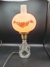 Luminária de mesa de vidro prensado transparente vintage floral vidro leitoso Art Deco FUNCIONA, usado comprar usado  Enviando para Brazil