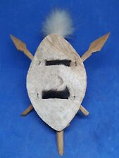 AFRICAN Handmade Natural Leather Zulu Shield MINIATURE TRIBAL ART COLLECTABLE for sale  Shipping to South Africa