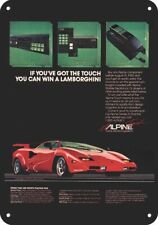 1985 LAMBORGHINI & ALPINE telefone de carro áudio de carro **RÉPLICA DECORATIVA PLACA DE METAL**, usado comprar usado  Enviando para Brazil