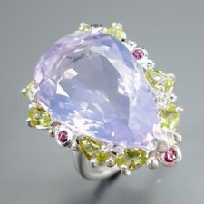 Handmade 18ct Natural Lavender Quartz Ring 925 Sterling Silver Size 8.5 /R346207 for sale  Shipping to South Africa