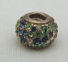 Chamilia Be The Match Sterling Silver & Green & Blue Rhinestone Screw On Charm for sale  Chaska