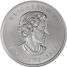 CANADA $5 Dollars 2014 (MAPLE LEAF) SILVER 1oz coin (.9999) NEW IN CAPSULE for sale  Houston
