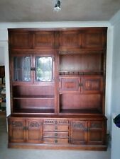 Wood Brothers Old Charm Sideboard Dresser Wall Unit Display Cabinet Tudor Oak for sale  SLOUGH