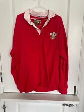 Usado, Camisa de rugby galesa para hombre Cotton Traders Classics ""ICH DIEN"" roja y blanca XXL segunda mano  Embacar hacia Argentina