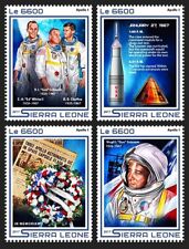 Juego de estampillas espaciales In Memoriam NASA APOLO 1 tragedia astronautas (2017 Sierra Leona) segunda mano  Embacar hacia Argentina