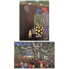 African American Family at Work & Tales - Gullah Art 2 Sided Print by J Green for sale  Shipping to South Africa