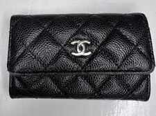 Soporte para tarjetas CHANEL caviar negro plata herrajes segunda mano  Embacar hacia Mexico