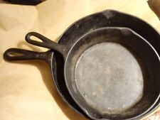 Martin Stove & Range No. 5 and 8 Lot Cast Iron Skillets Sit Flat Nice Unrestored for sale  Shipping to South Africa