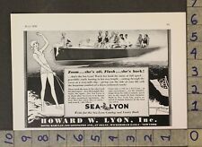 Used, 1930 BOAT WATERCRAFT SEA LYON WOODY FLAPPER SUFFRAGE BIKINI SPORT SKI AD A-2404 for sale  Shipping to South Africa